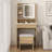 Herdon Solid and Manufactured Wood Lighted Mirror Vanity Set with Stool-2081332379