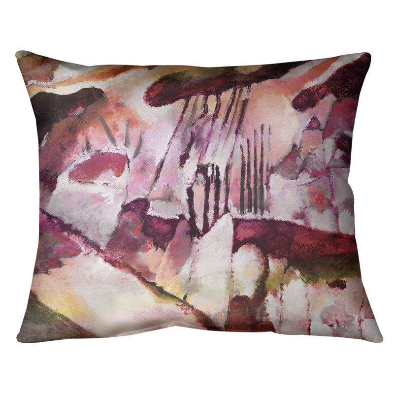 Oreiller avec coussin lombaire avec pluie paysage, Duvet synthétique, 14 po x 10 po, Rouge