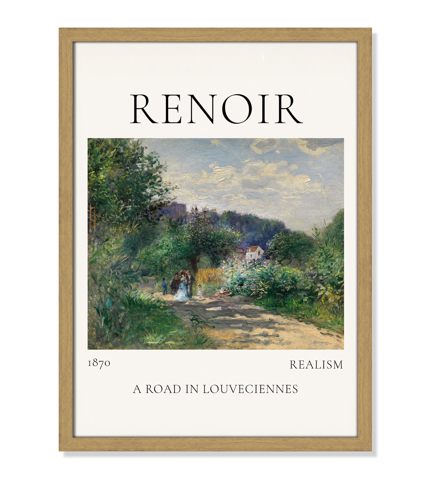 Rocchetto "A Road in Louveciennes" Print, Natural Single Picture Frame, No, 23" H x 17" W x 0.75" D