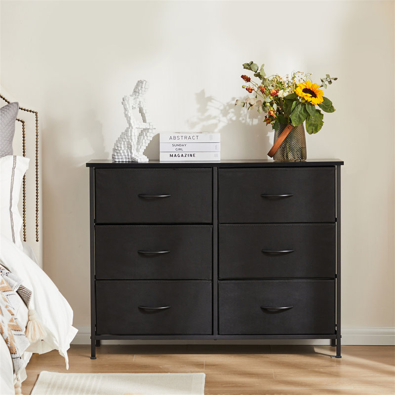 Commode à 6 tiroirs en métal, Brun rustique