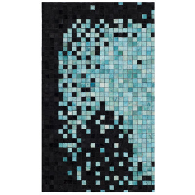 Eresus Hand Woven Leather Geometric Rug