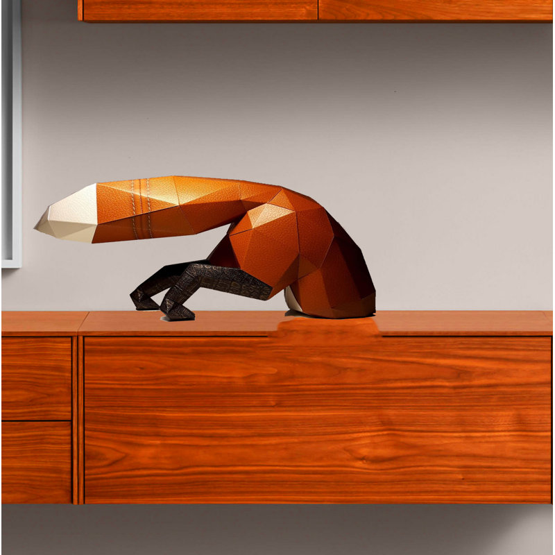 Décalcomanie murale renard polygonal, H 22 po x l 37 po