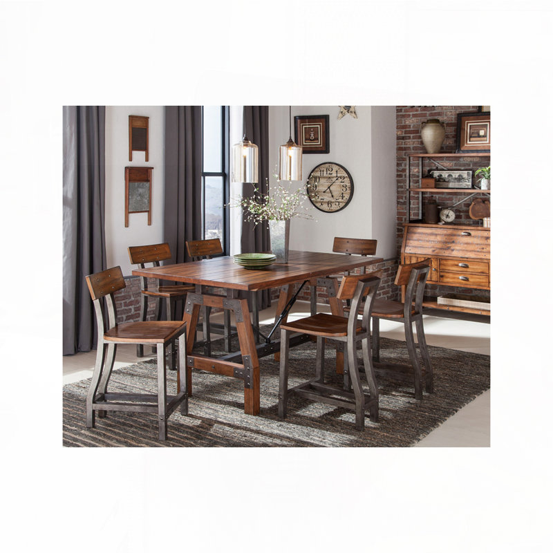 Bar Stools Set with Back,Wood Frame