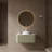 Bathroom Vanity With Sink, Modern Wall-Mounted Floating Curved Edges Striped Bathroom Storage Cabinet With A Drawer Round Ceramic Basin Without Faucet, Pre-Assembled-70300956