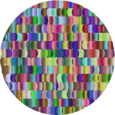 Fabriqué à la machine à partir de laine et de polyester Multicolore Tapis décoratif