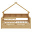 Lits plateforme en bois avec DEL, tablettes de rangement, tiroirs et garde-corps-1325257414