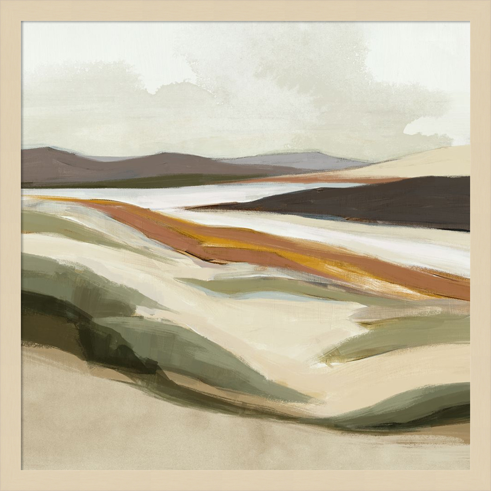 Fast Land by Jacob q Wood Framed Wall Art Print, Brown, 21" H x 21" W