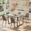 Ensemble de salle à manger rectangulaire à double piédestal, table de salle à manger de 55 po et chaise rembourrée.-1312004702-1312004701