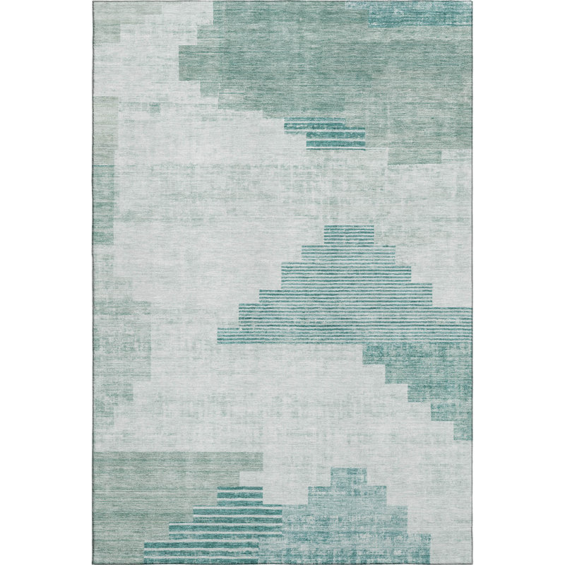 Premium Machine Washable Ashington AMF1829 Geometric Rug, Rectangle 10' x 14'