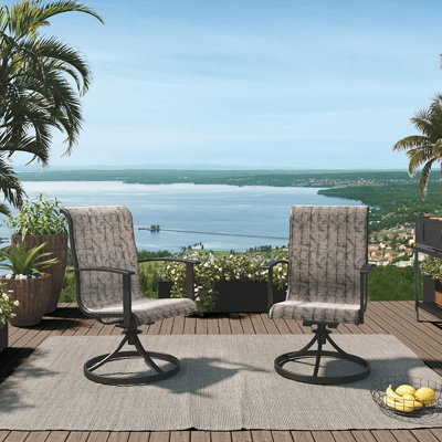 Steel Outdoor Dining Armchair with Cushions