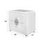 Chic Nightstand with Glass Top and Crystal Button Drawer, Featuring Side Metal Drawer Glide and Safety Stop for Enhanced Functionality