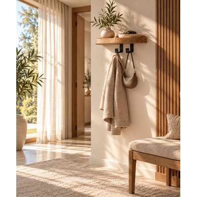 Woody Wall Mounted Coat Rack | Space-Saving, Hanger Rack for Entryway or Bedroom
