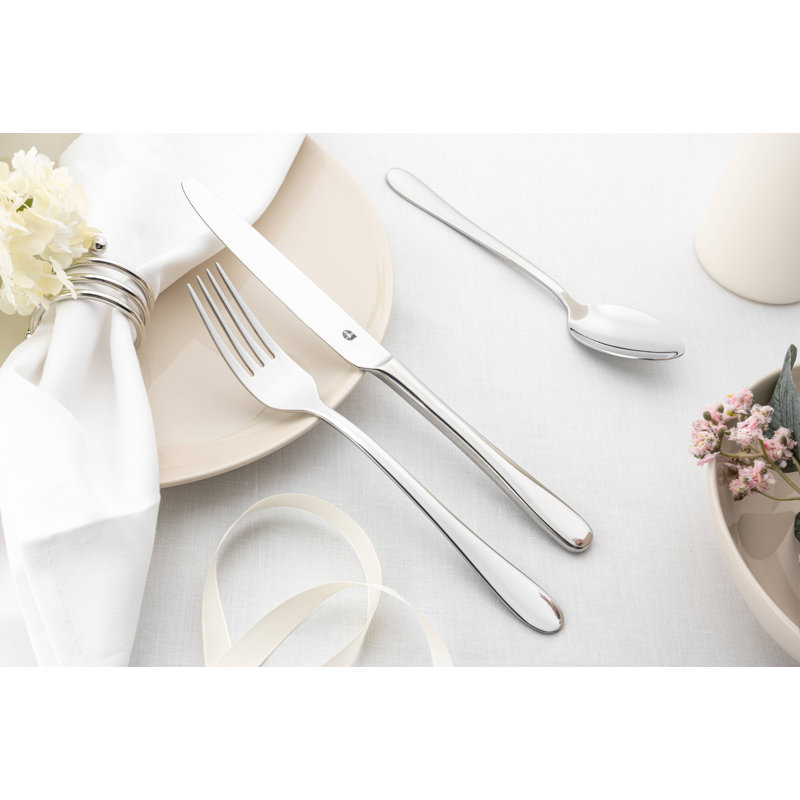 Grunwerg Cutlery 24 Piece Windsor Pattern, 18/10 Stainless Steel Cutlery Set, Serving For 6