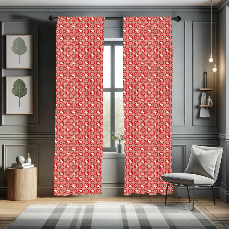 Geometric Semi-Sheer Rod Pocket Sliding Panel, 28" x 84"