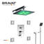 Ensemble de douche Bravat pour salle de bain, 40 cm (16 po), avec DEL, 1 jet de massage et mitigeur Bravat à fixation au plafond.-135927737-135927740-135927743