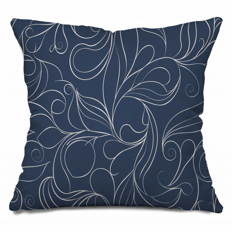 Coussin décoratif à motif floral, H 16 po x l 16 po