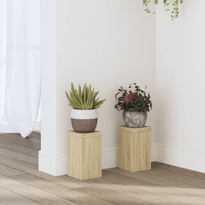 Plant Stand - Set of 2, Sonoma/Oak, 18cm H x 10cm W x 10cm D