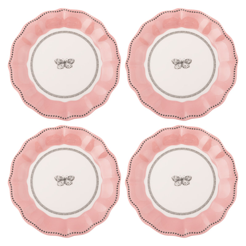 MELAMINE SALAD PLATES S/4 BUTTERFLY (S25)