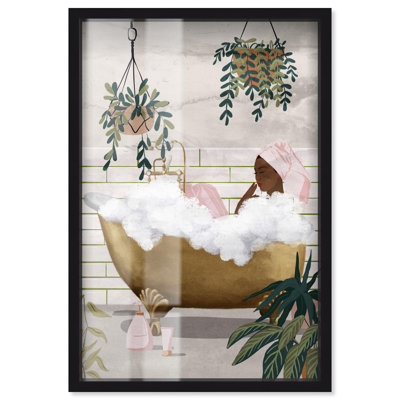 Art de salle de bain Botanical Bathtime Lounge Shadowbox par Art Remedy