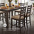 Mereworth 7 Piece Dining Table Set | Rectangular Wood Top and 6 Ladder-Back Chairs | Dual Tone Weathered White Brown-935137874-931307553