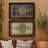 Set of 2 Decorative Wooden Trays with Mediterranean-Inspired Paper Inlay Patterns