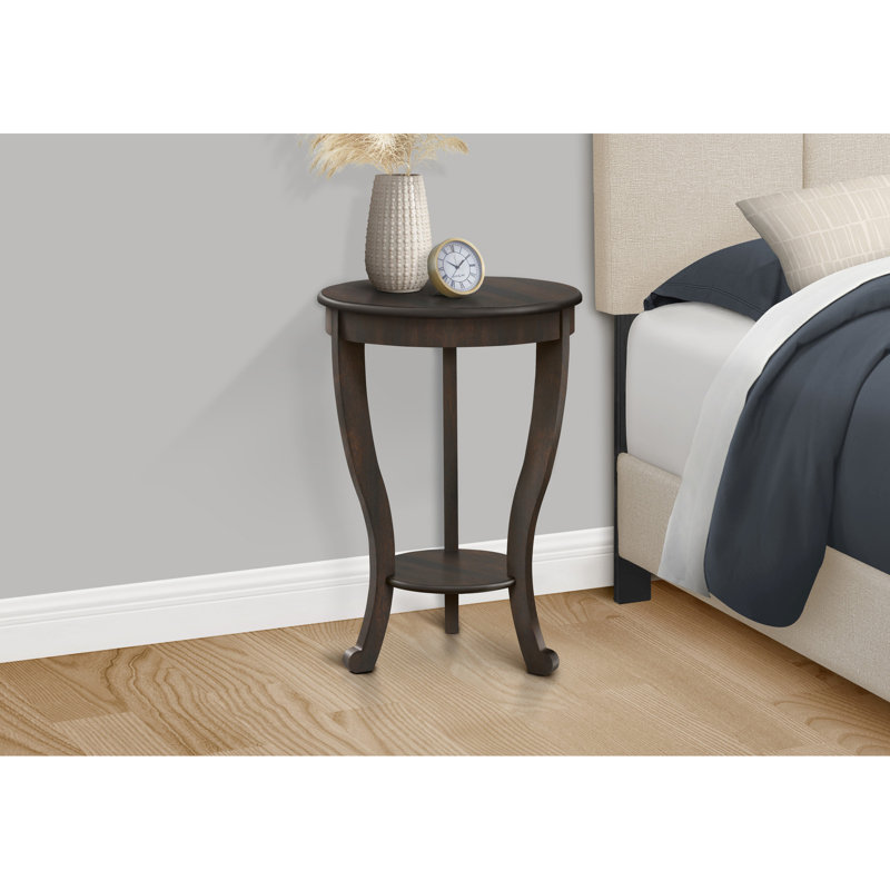 Table de chevet en placage brun à 2 niveaux, pour une élégante table d'appoint en noyer, design et espace de vie