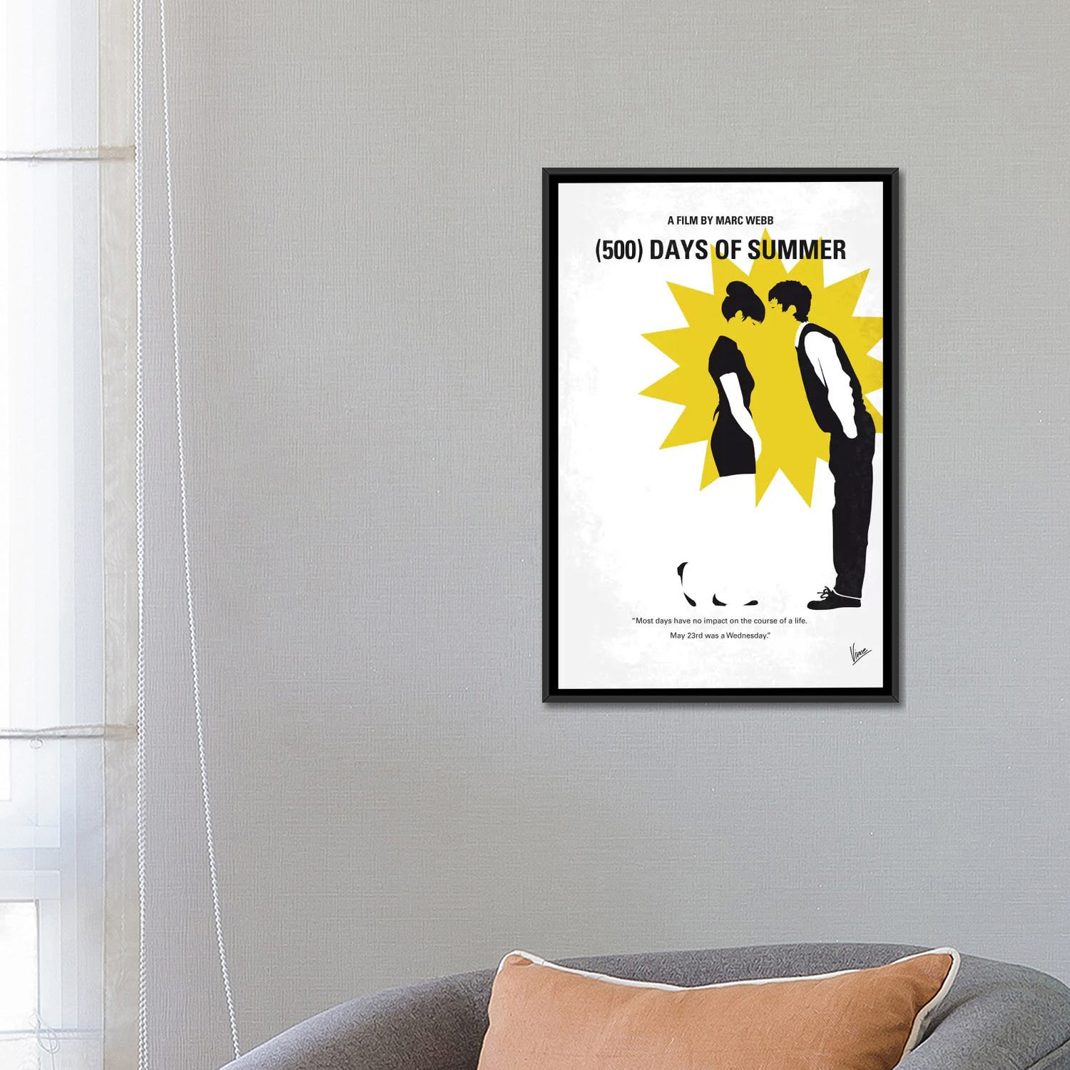 East Urban Home (500) Days of Summer Minimal Movie Poster Vintage Advertisement On Wrapped Canvas Size: 26 H x 18 W x 1.5 D