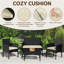 Colour Outdoor All Weather Wicker 4 - Person Seating Group with Cushions-1468705812-1468299416