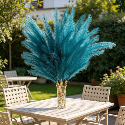 7 Pcs 45" Extra Large Faux Pampas Grass – Fluffy Non-Shedding Artificial Pompous Grass, Bendable Stems For Floor Vase, Boho Wedding Home Decor, Baby Shower Centerpiece