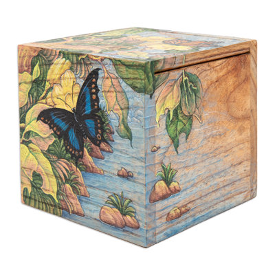 Red Barrel Studio® Handmade Tropical Forest Wood Jewelry Box