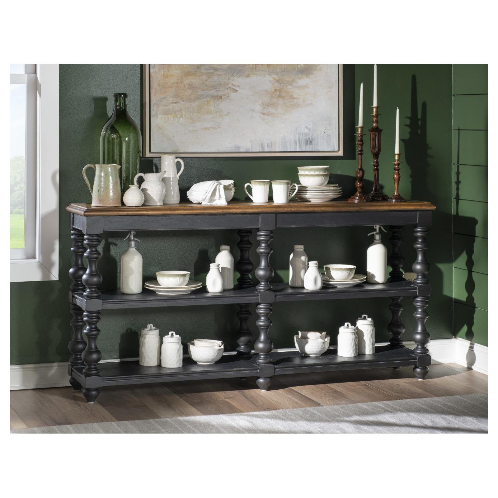 Country Living Bobbin Console Table, Black
