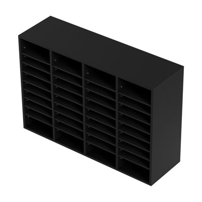 VEVOR Black Wood Literature Organizer with Removable Shelves - 36-Compartment File Sorter & Mail Storage Cabinet for Office Organization