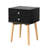 Bedside Table, 2-Drawer Cabinet, Black Cabinet-712791271