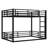 Metal Bunk Bed, Full Over Full Floor Bunk Bed Frame,Heavy-Duty Bunk Bed For Kids, Teens, Adults, Noise-Reduced Design, Black-1515957122