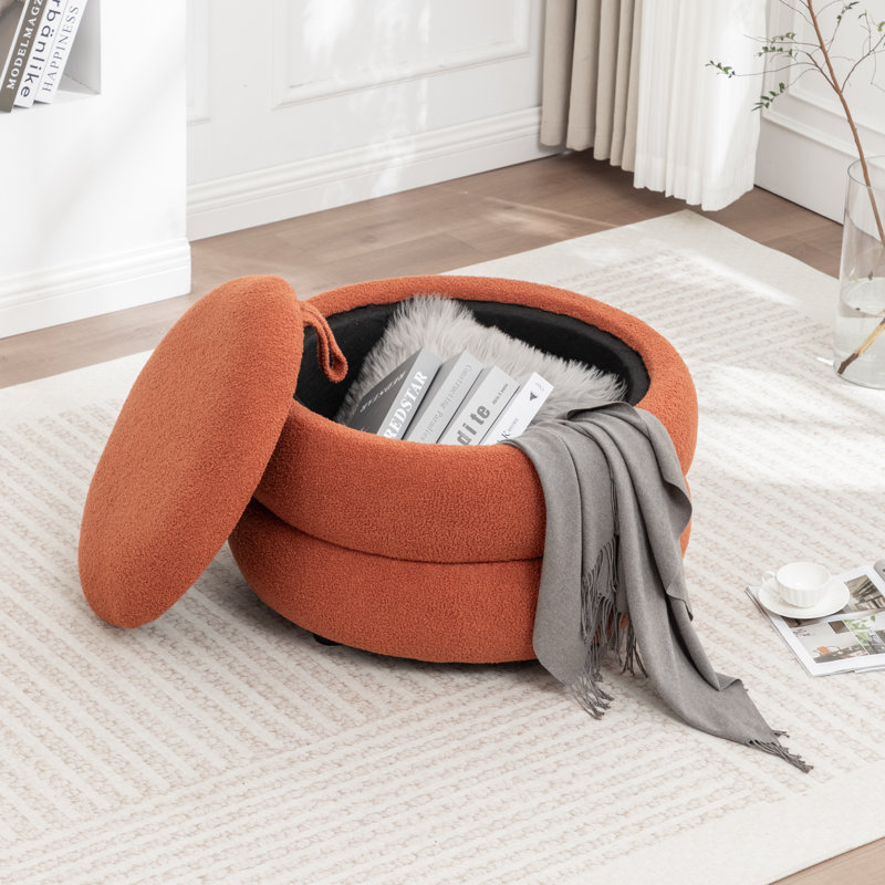Table basse ronde avec rangement, Blanc