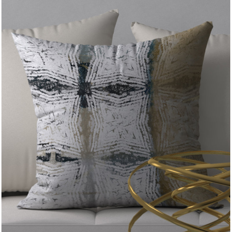 Housse de coussin carrée en son naturel et insert, 18" x 18"