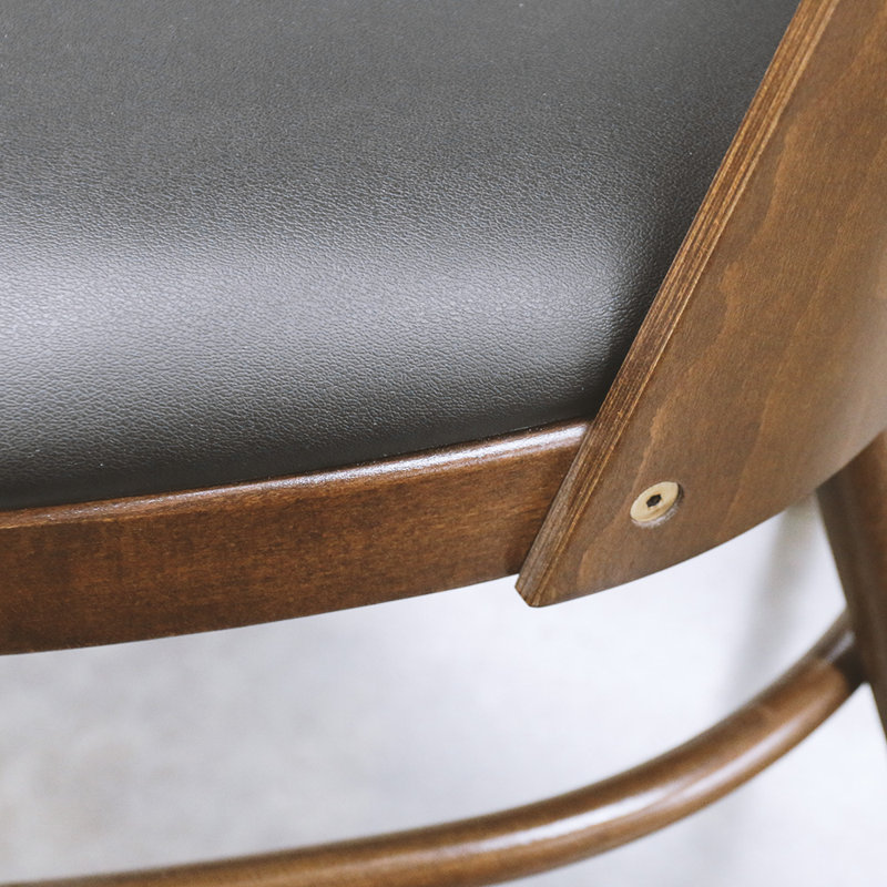 43 Wood Back Side Chair, Gray, Walnut
