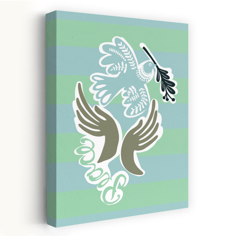 Peaceful Hands Dove Peaceful Serene Tranquil Bird Nature Wall Art Print 1 Piece Wrapped Canvas Wall Art