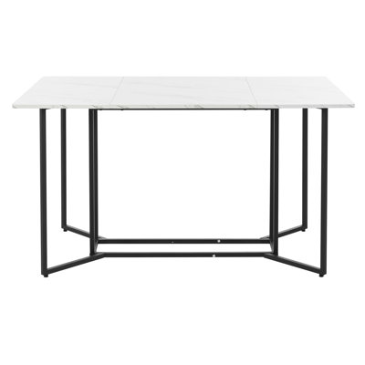 Beya Faux Marble Top Metal Base Dining Table
