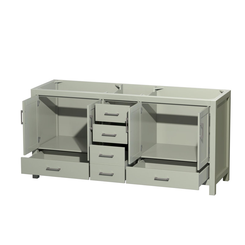 Sheffield 71" Double Bathroom Vanity Base Only, Light Green