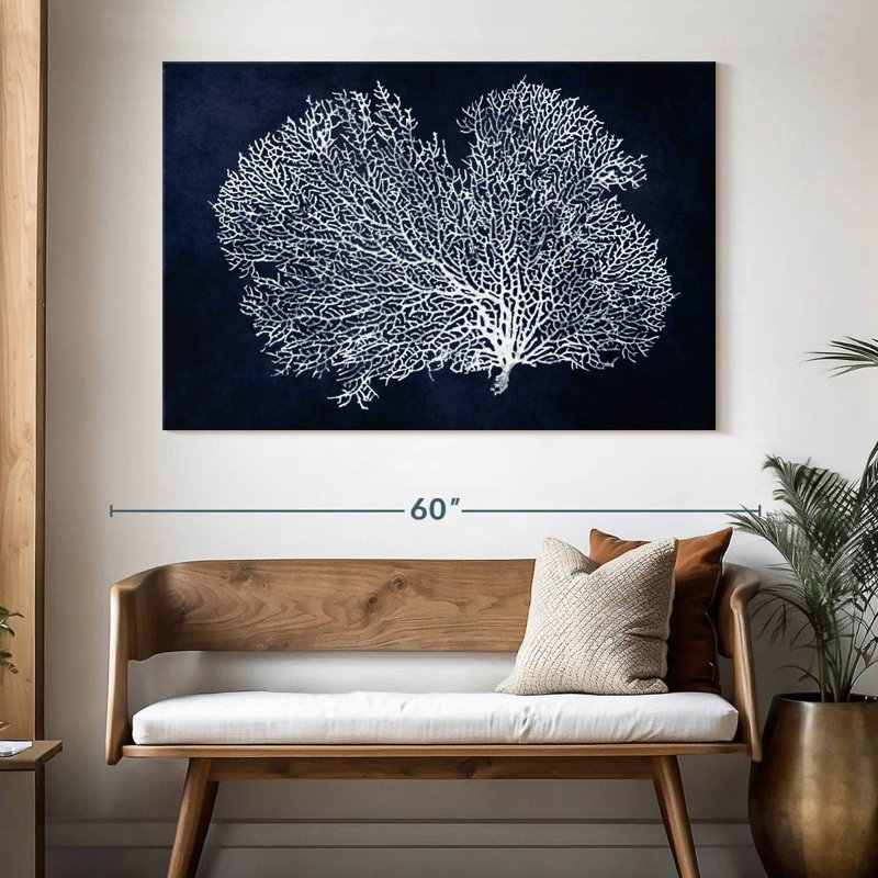 Sea Fan On Indigo Blue II, H 34 po x l 51 po