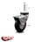 3 Inch Chrome Hooded Neoprene Rubber 8mm Threaded Stem Caster with Brake SCC