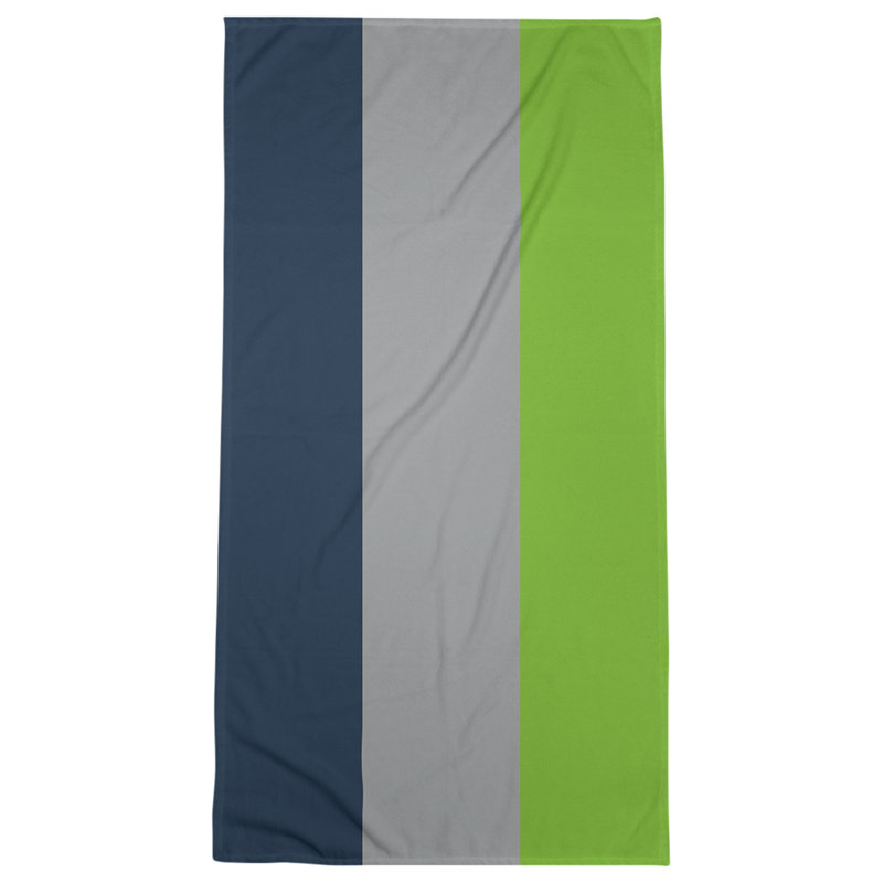 Cotton Blend Lightweight Bath Towel, Midnight Blue/Gray/Green