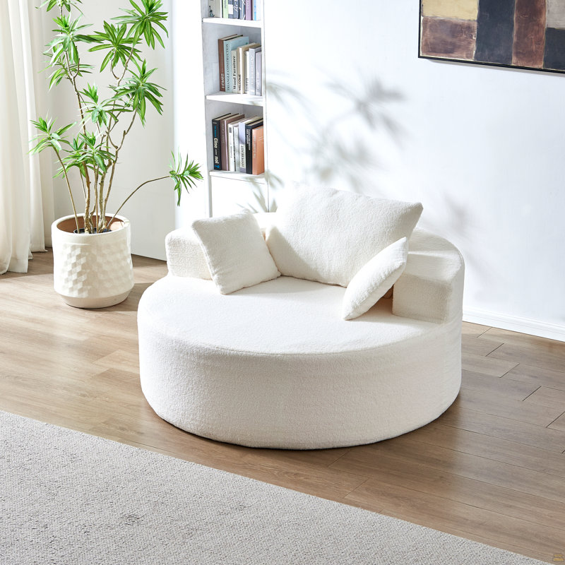 Chaise ronde Teddy Plush, Beige
