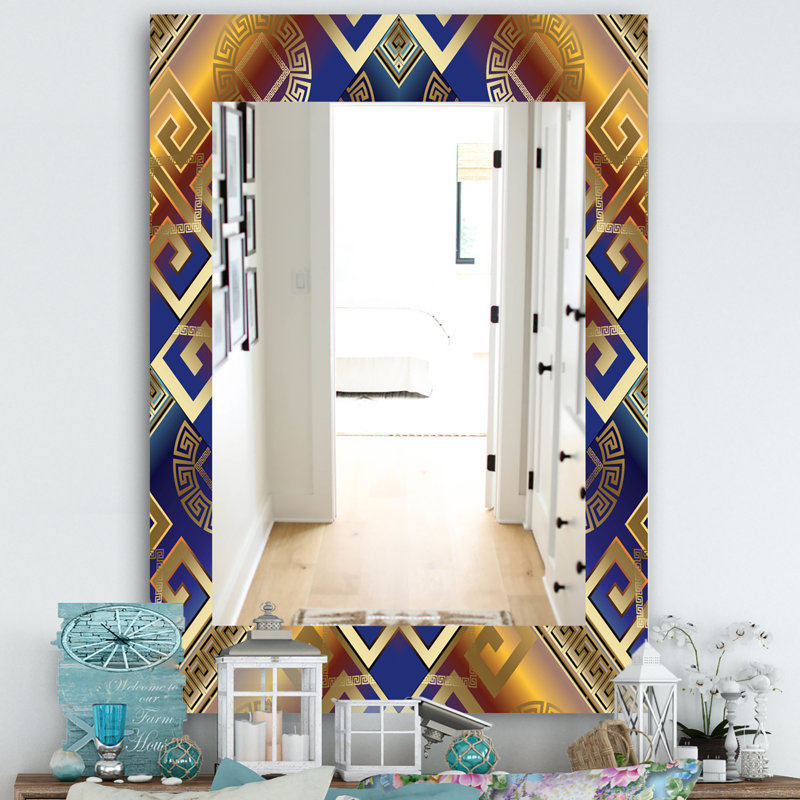 Meander Greek Traditional Accent Mirror, 39.4" H x 29.5" W