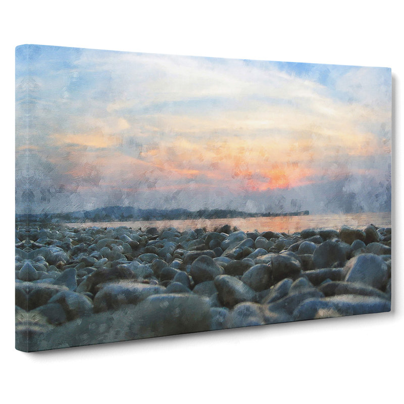 A Pebble Beach - Wrapped Canvas, 40cm H x 60cm W x 3cm D