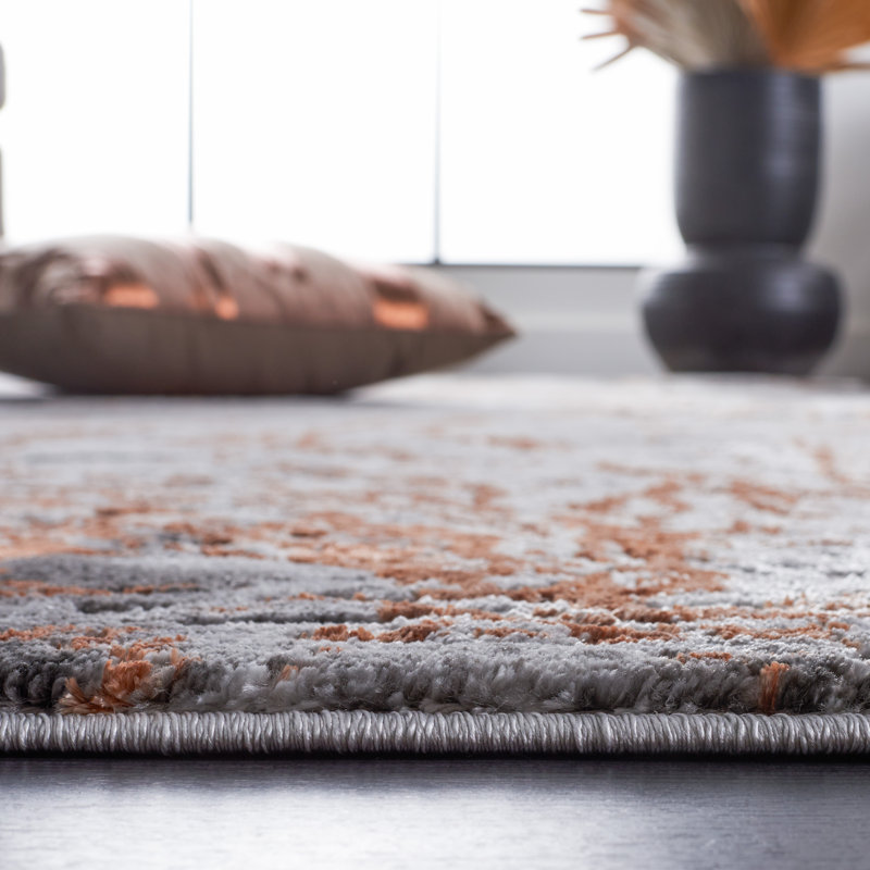 Leonidha Performance Abstract Rug, Round 6'7"