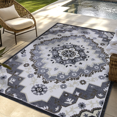 Tapis intérieur / extérieur gris Kalari Amira
