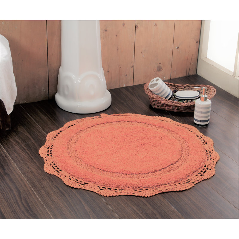 Wingert Cotton Non-Slip Bath Rug, 28" W x 28" L, Ivory