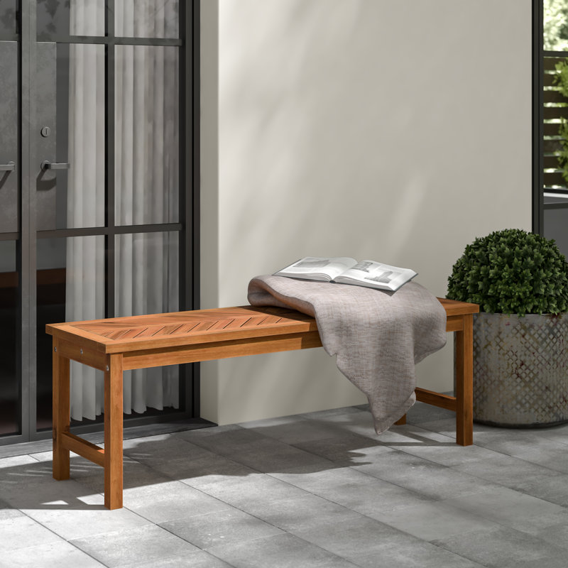 Harbison Acacia Wood Picnic Patio Bench, Brown